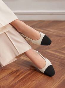 Chaussures plates confortables en patchwork pour femmes, pour les vacances, l'été, les vacances de printemps et Pâques Beige
