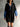 Robe décontractée ample mi-longue pour femmes, effet denim, col à revers, patchwork et couleurs contrastées