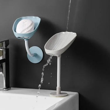 1 boîte à savon améliorée avec drain et double grille, porte-savon mural pour toilettes avec couvercle, boîte à savon non perforée