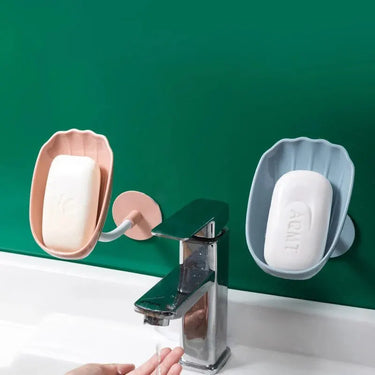 1 boîte à savon améliorée avec drain et double grille, porte-savon mural pour toilettes avec couvercle, boîte à savon non perforée