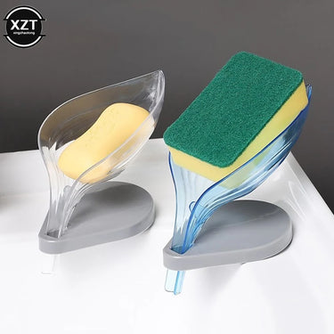 Porte-savon de salle de bain en forme de feuille, boîte de rangement pour savon à vaisselle, éponge de cuisine, égouttoir antidérapant, accessoire de salle de bain