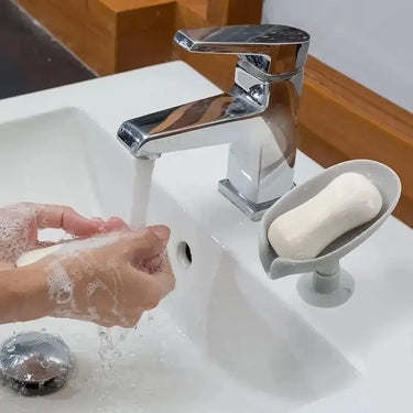 Lot de 2 porte-savons en forme de feuille, avec ventouse, pour égoutter les éponges de douche, accessoires de cuisine et de salle de bain