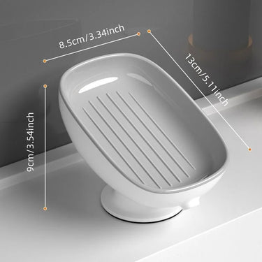 1 porte-savon de salle de bain auto-drainant avec super ventouse, récipient portable pour accessoires de salle de bain