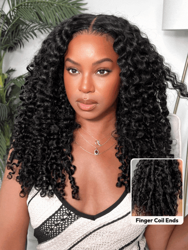 Perruque en cheveux bouclés de qualité supérieure, 7x5 avec extrémités en spirale
