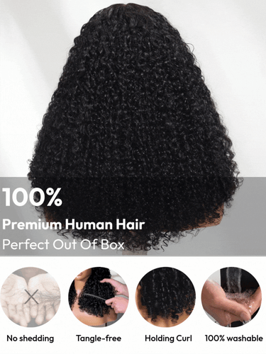 Perruque en cheveux bouclés de qualité supérieure, 7x5 avec extrémités en spirale