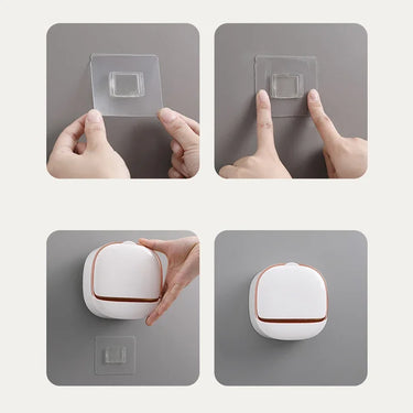 Boîte à savon murale en ABS avec couvercle, étanche, pour salle de bain, rangement de voyage