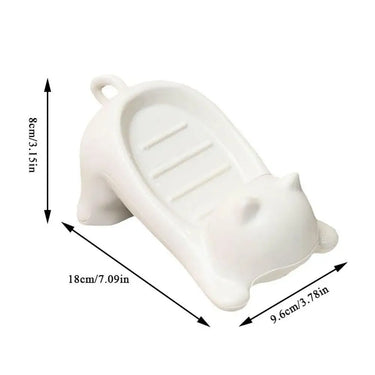 Porte-savon égouttoir en forme de chat, porte-éponge créatif pour le lavage de la maison