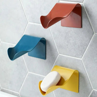 Porte-savon mural en plastique, auto-adhésif, pour salle de bain