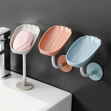 1 boîte à savon améliorée avec drain et double grille, porte-savon mural pour toilettes avec couvercle, boîte à savon non perforée