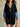 Robe décontractée ample mi-longue pour femmes, effet denim, col à revers, patchwork et couleurs contrastées